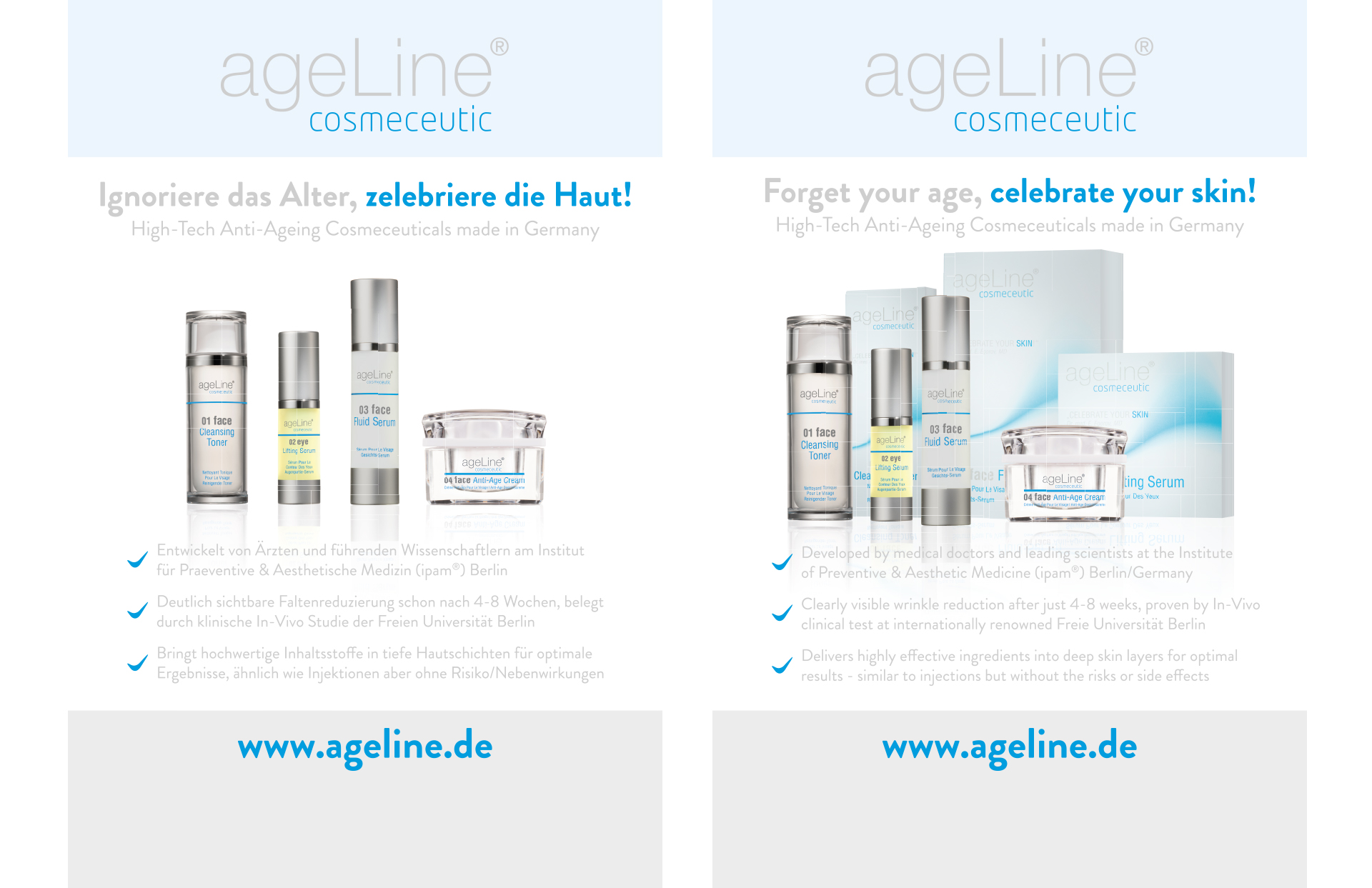 ageline Packaging Marketing Strategy beauty cosmetic layout skin age LAKE5 Consulting GmbH Hannover Germany